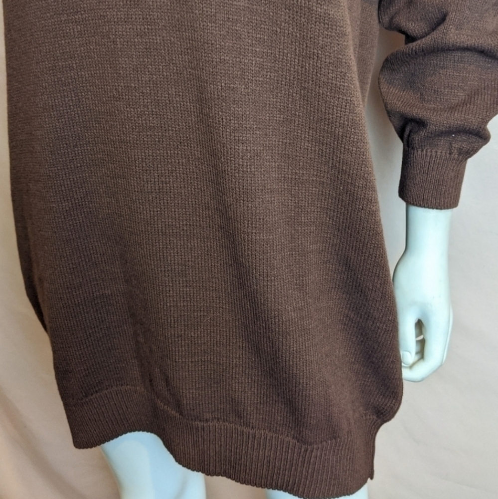 ASOS Long Sleeve Brown Polo Knit Mini Sweater Dress size 4 - Picture 3 of 6
